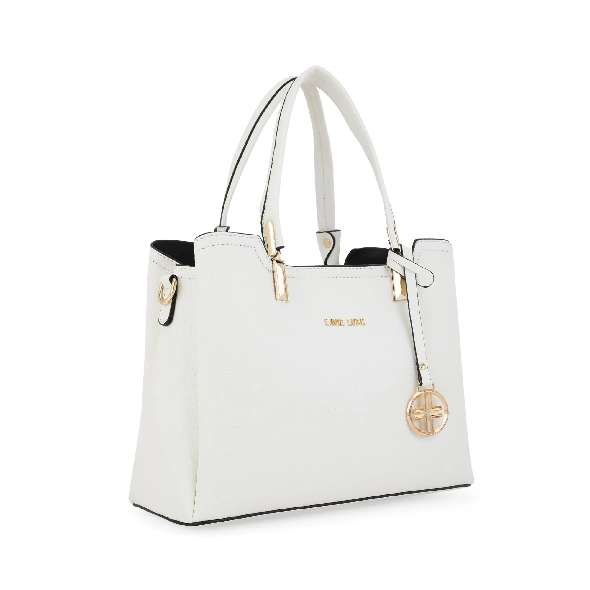 Lavie Luxe Off White Medium Women's Azura 23 3 Compartments Satchel Bag
