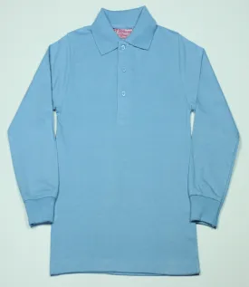 Light Blue Jersey Knit Polo Shirt