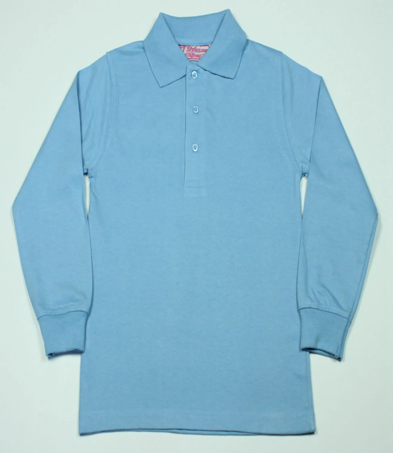 Light Blue Jersey Knit Polo Shirt