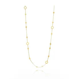 Long Hexagon and Sphere Link Necklace