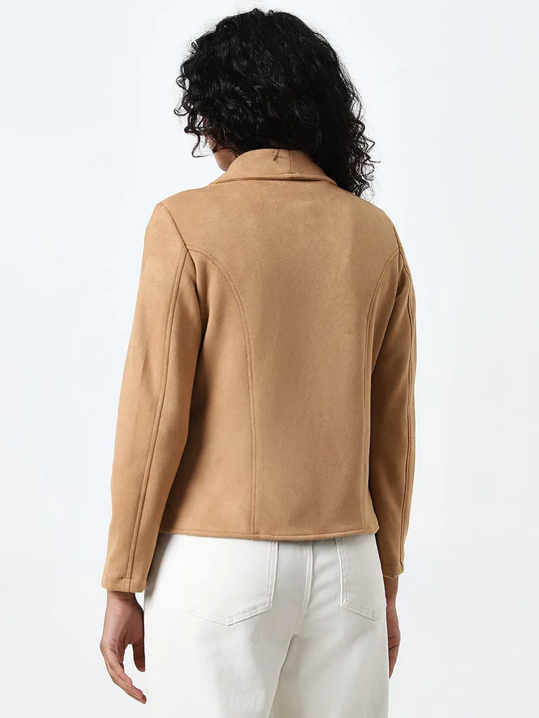 LOV Light Beige Faux Suede Jacket