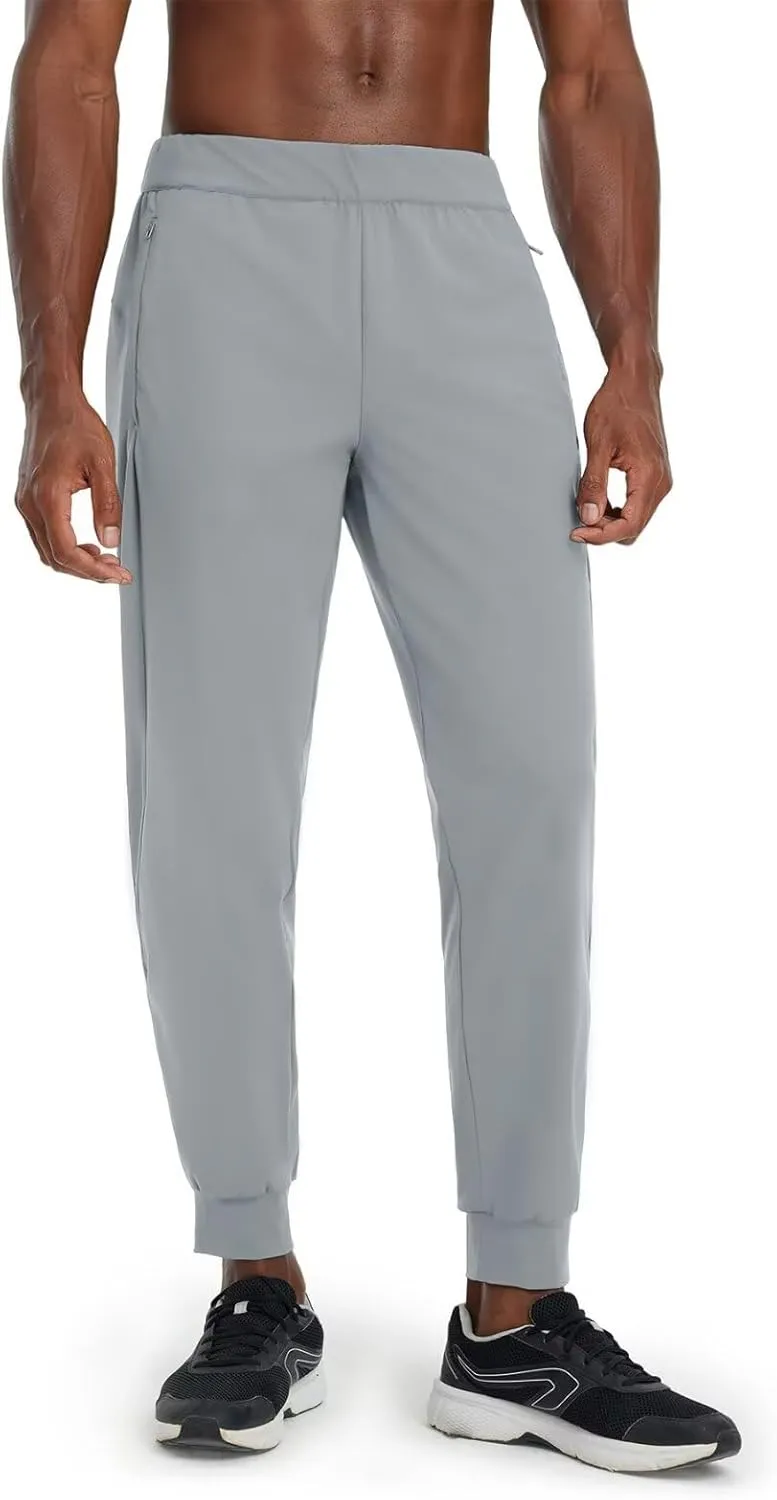 M MAELREG Men's Golf Joggers Pants with Zip Pockets Stretch Lightweight Nylon Sweatpants Work Casual Athletic Track Pants Men