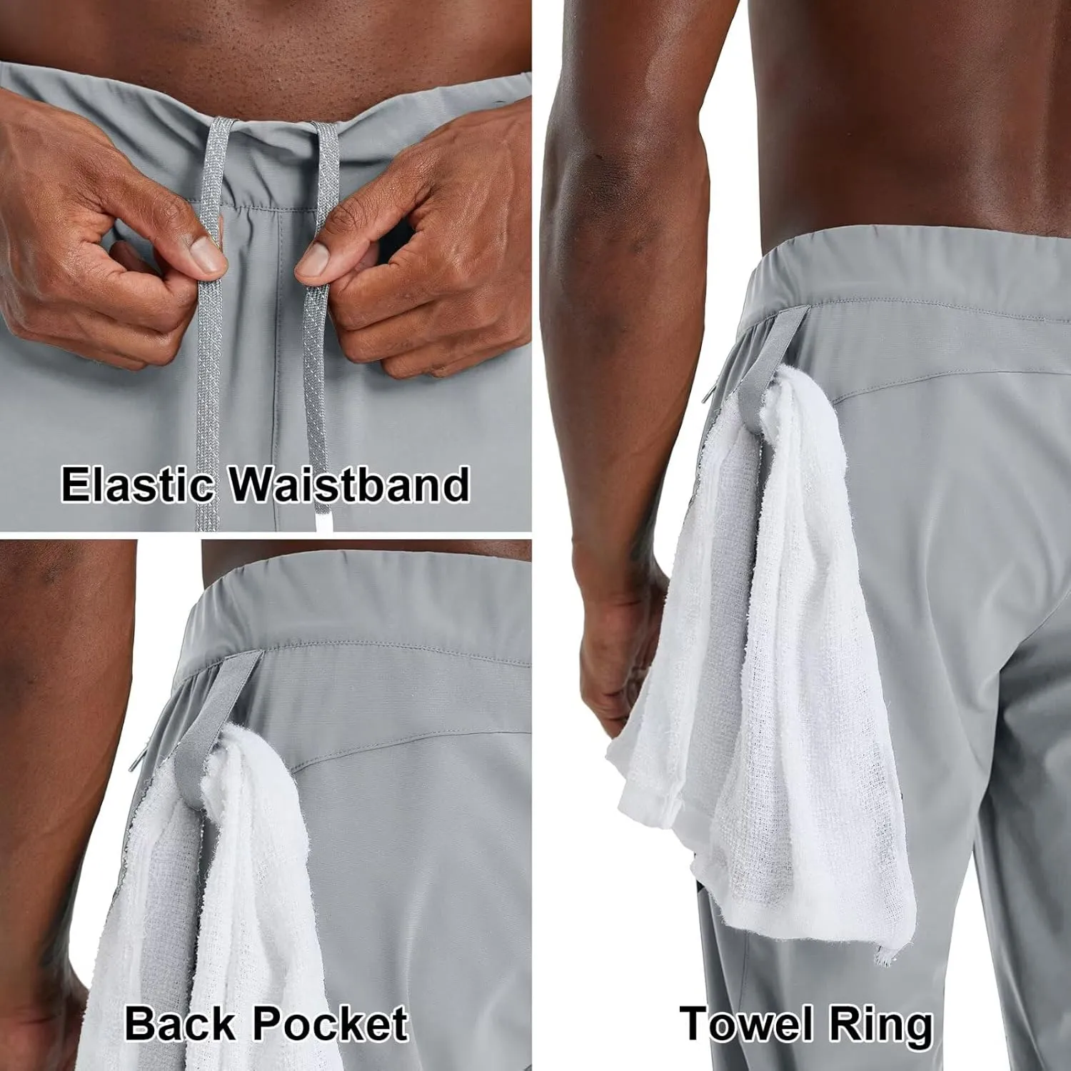M MAELREG Men's Golf Joggers Pants with Zip Pockets Stretch Lightweight Nylon Sweatpants Work Casual Athletic Track Pants Men