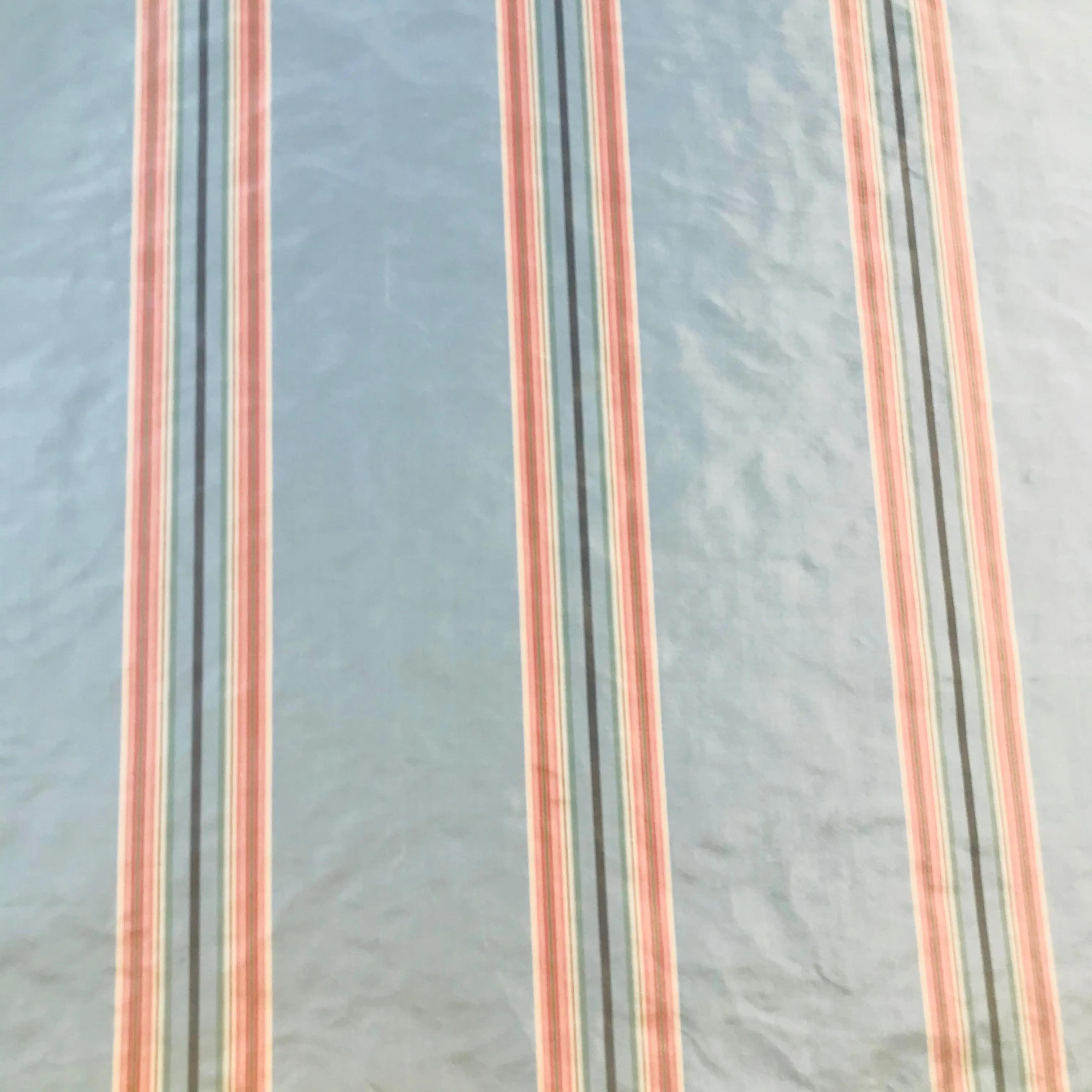 NEW Princess Josephine Designer 100% Silk Taffeta Stripes Fabric - Blue 55” Wide