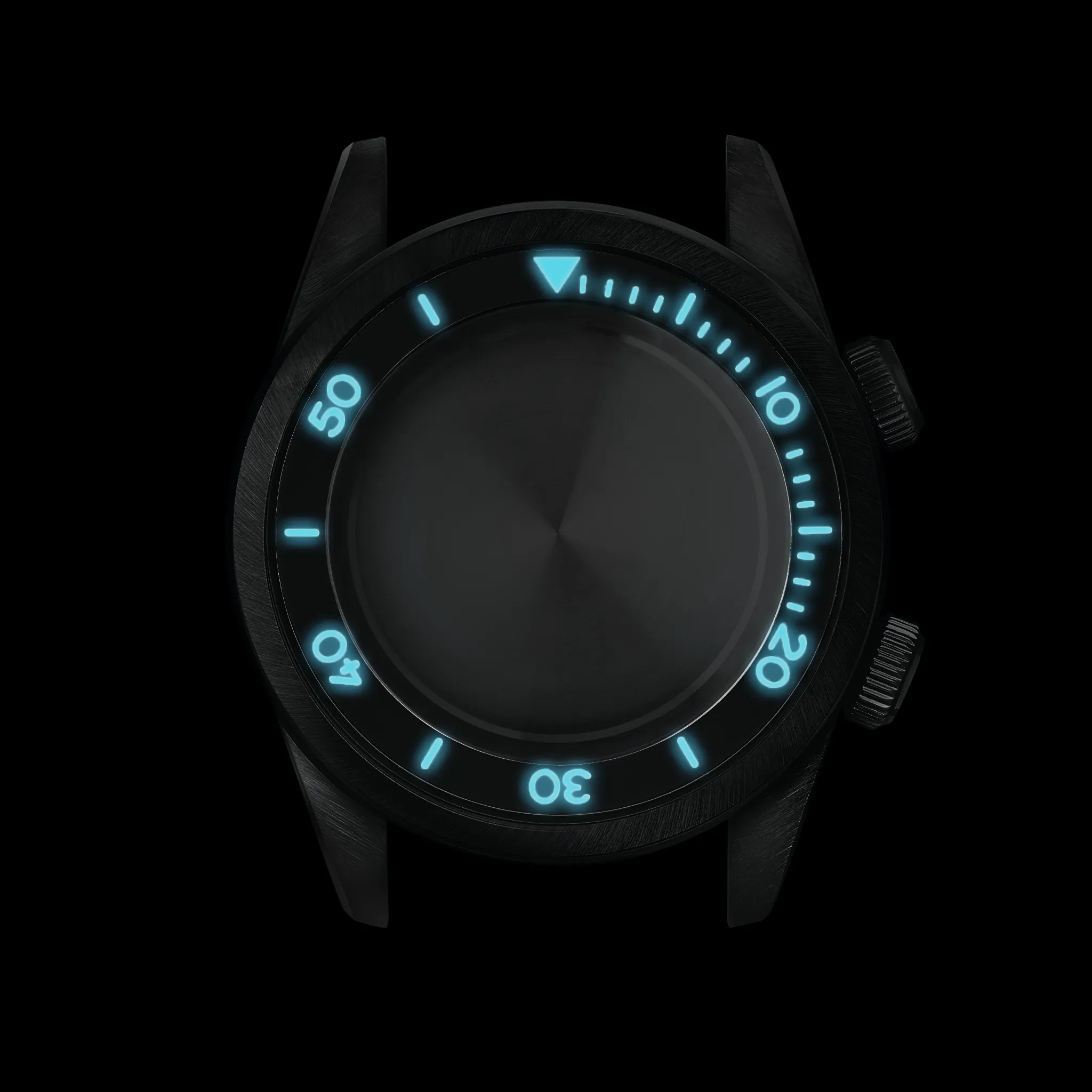 NMK946 Dual-Crown Dive Case: Black Finish