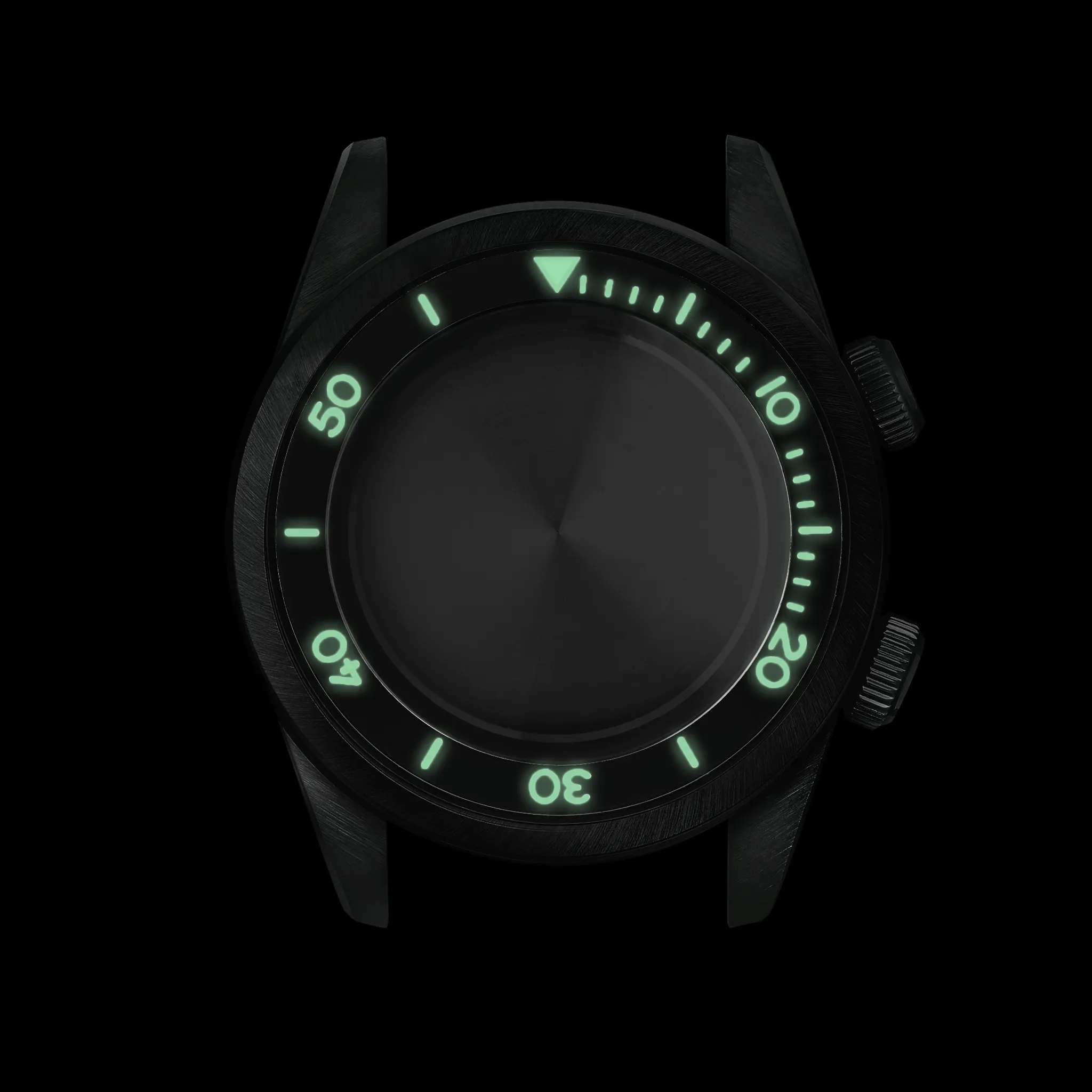 NMK946 Dual-Crown Dive Case: Black Finish