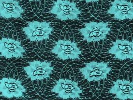 NYLON FLORAL "ANGEL" NON-STRETCHED LACE KNIT<br><h6>4-SEA BLUE<br>LACE9-SL</h6>
