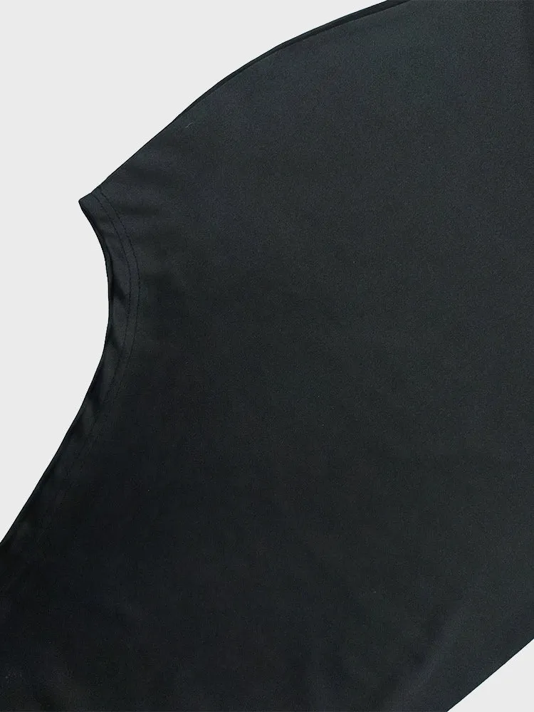Oblique Shoulder Slit Long Dress