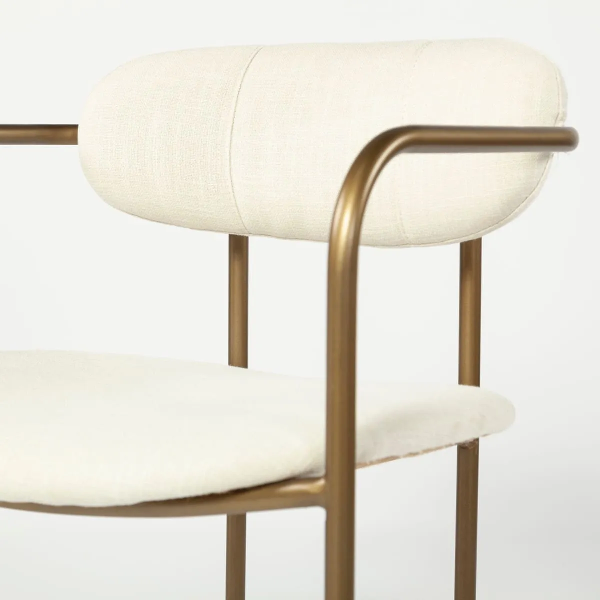 Parker Bar Counter Stool Cream Fabric | Gold Metal | Bar