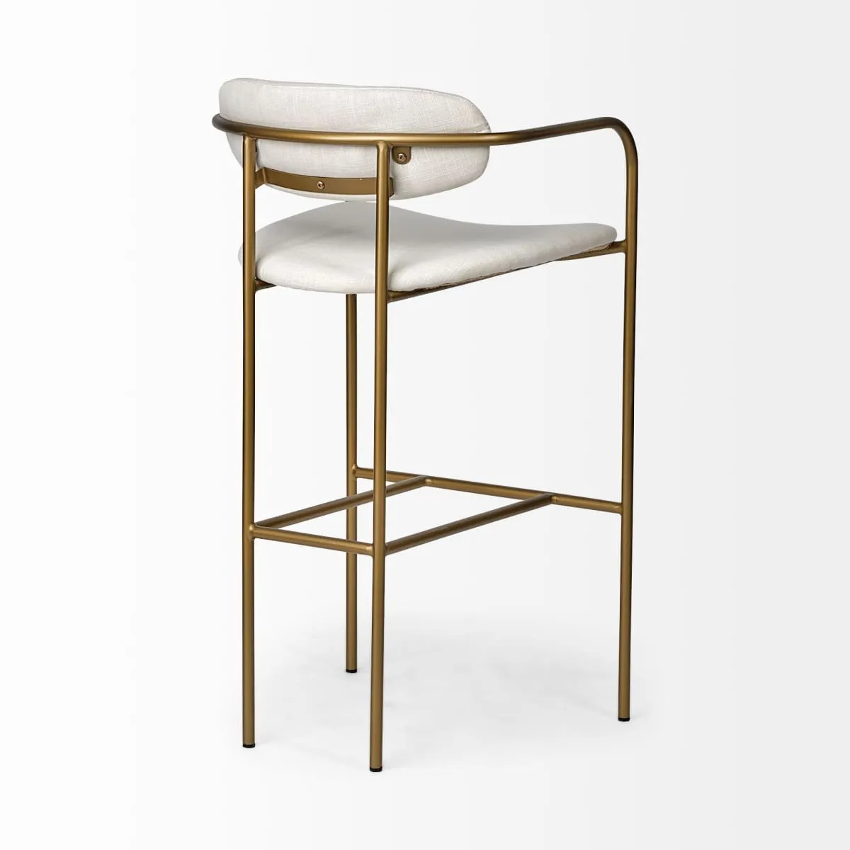 Parker Bar Counter Stool Cream Fabric | Gold Metal | Bar