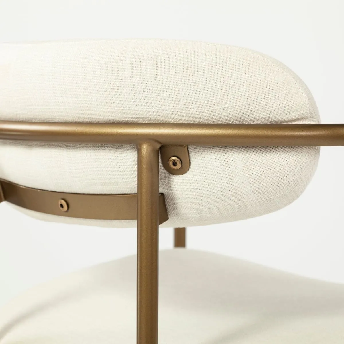 Parker Bar Counter Stool Cream Fabric | Gold Metal | Bar