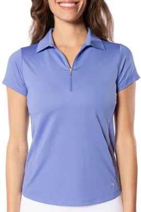 Periwinkle Short Sleeve Zip Polo