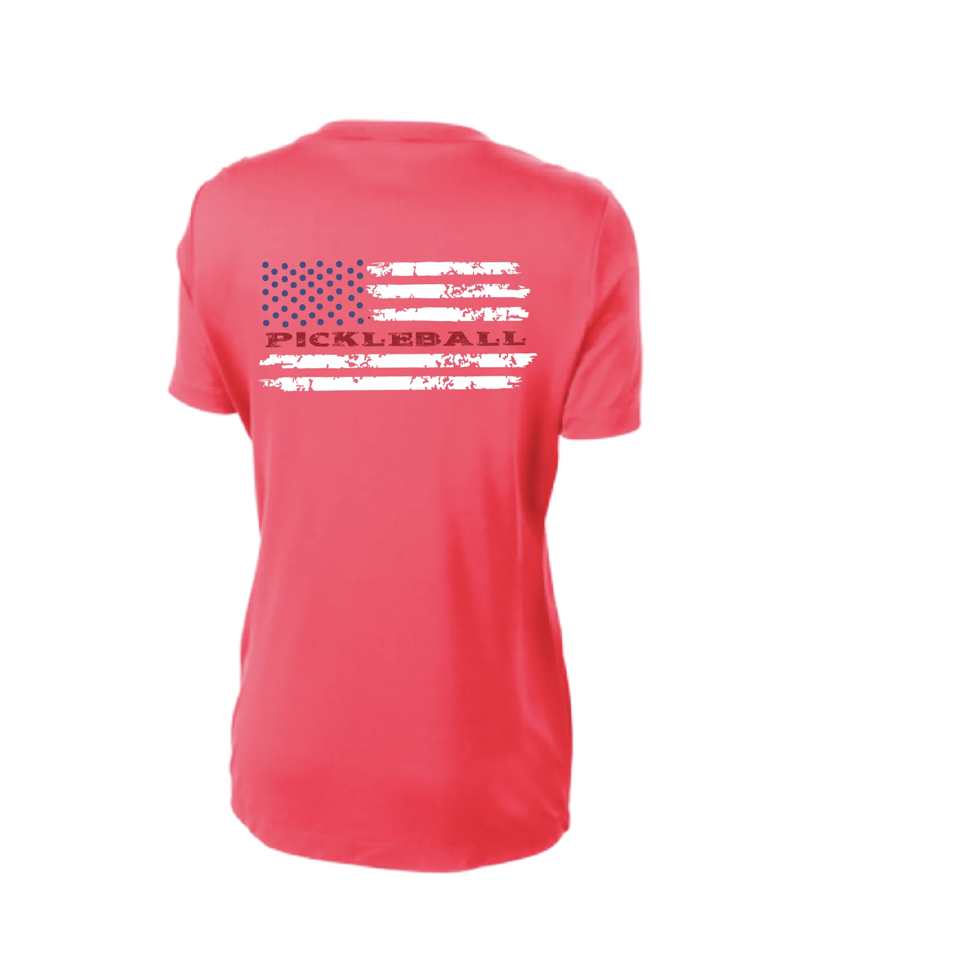 Pickleball Flag Horizontal (Customizable) | Women's Short Sleeve V-Neck Pickleball Shirts | 100% Polyester