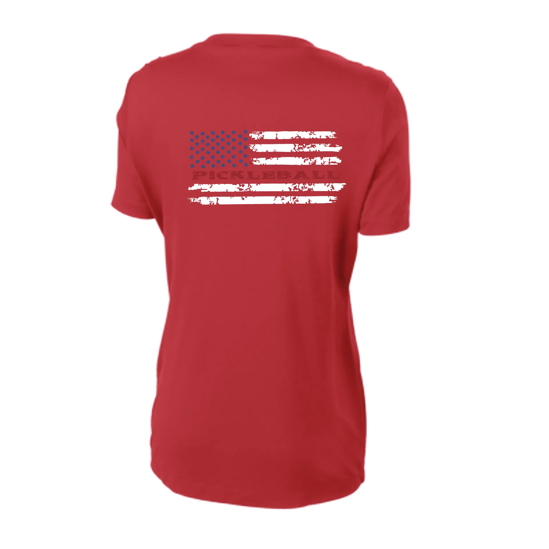 Pickleball Flag Horizontal (Customizable) | Women's Short Sleeve V-Neck Pickleball Shirts | 100% Polyester