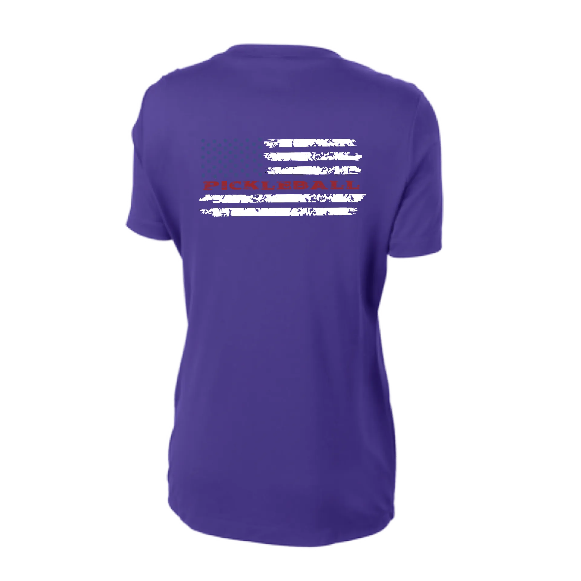 Pickleball Flag Horizontal (Customizable) | Women's Short Sleeve V-Neck Pickleball Shirts | 100% Polyester
