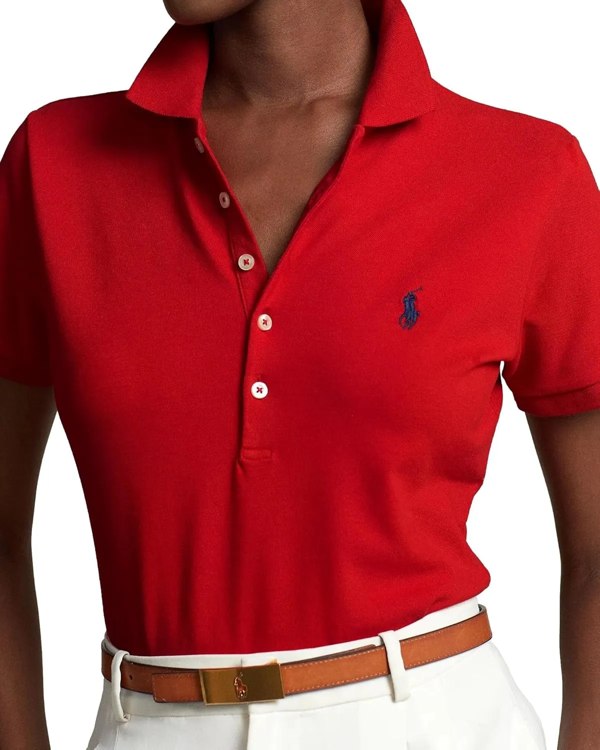 POLO RALPH LAUREN Women's Slim Fit Mesh Polo Shirt