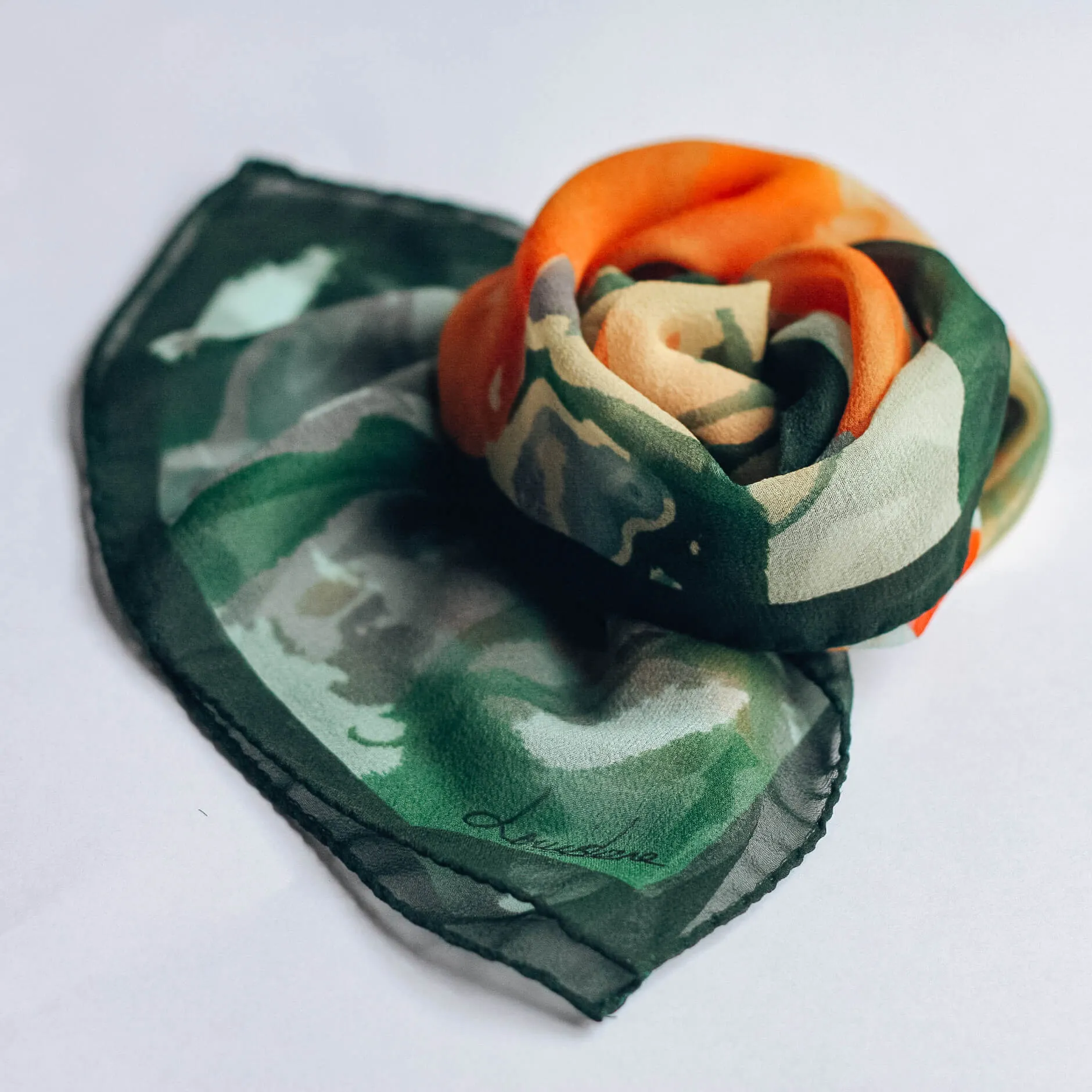 Poppies Long Silk Scarf - Petite Length