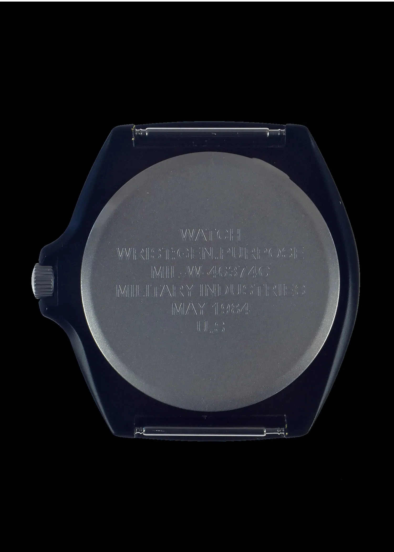 Replica MIL-W-46374C 1980s U.S pattern Military Watch  in Black on a Nylon Webbing Strap