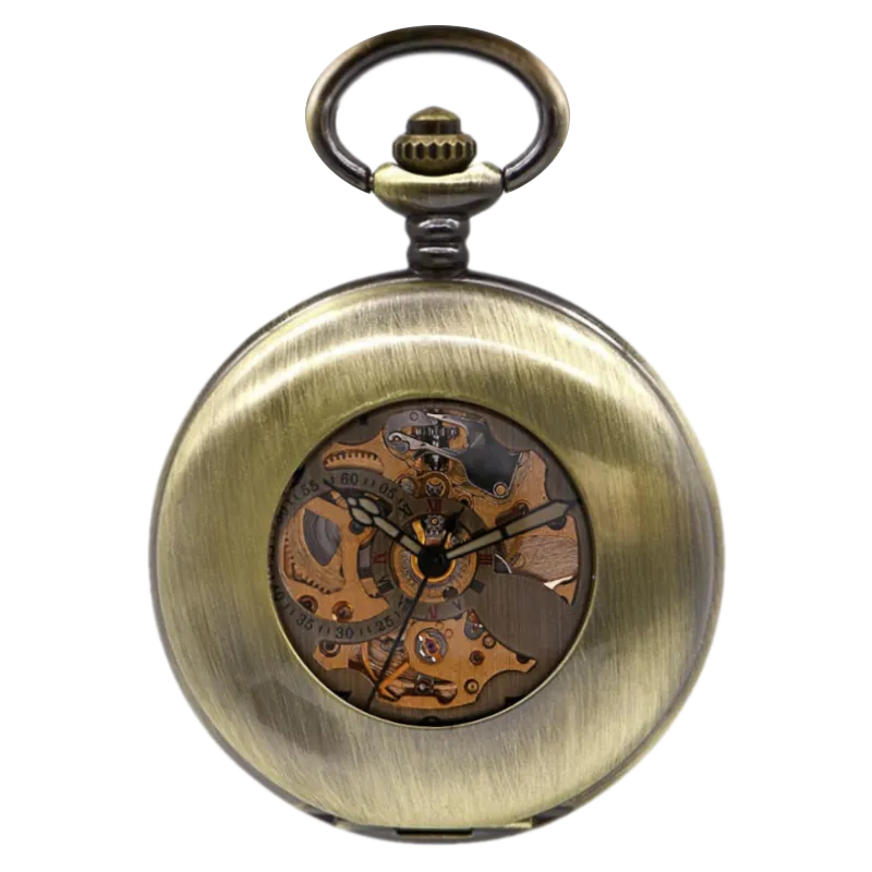 Retro Bronze Mechanical Demi Pocket Watch