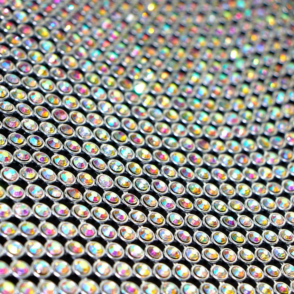 Rhinestone Aluminum Scale Mesh Fabric | Blue Moon Fabrics