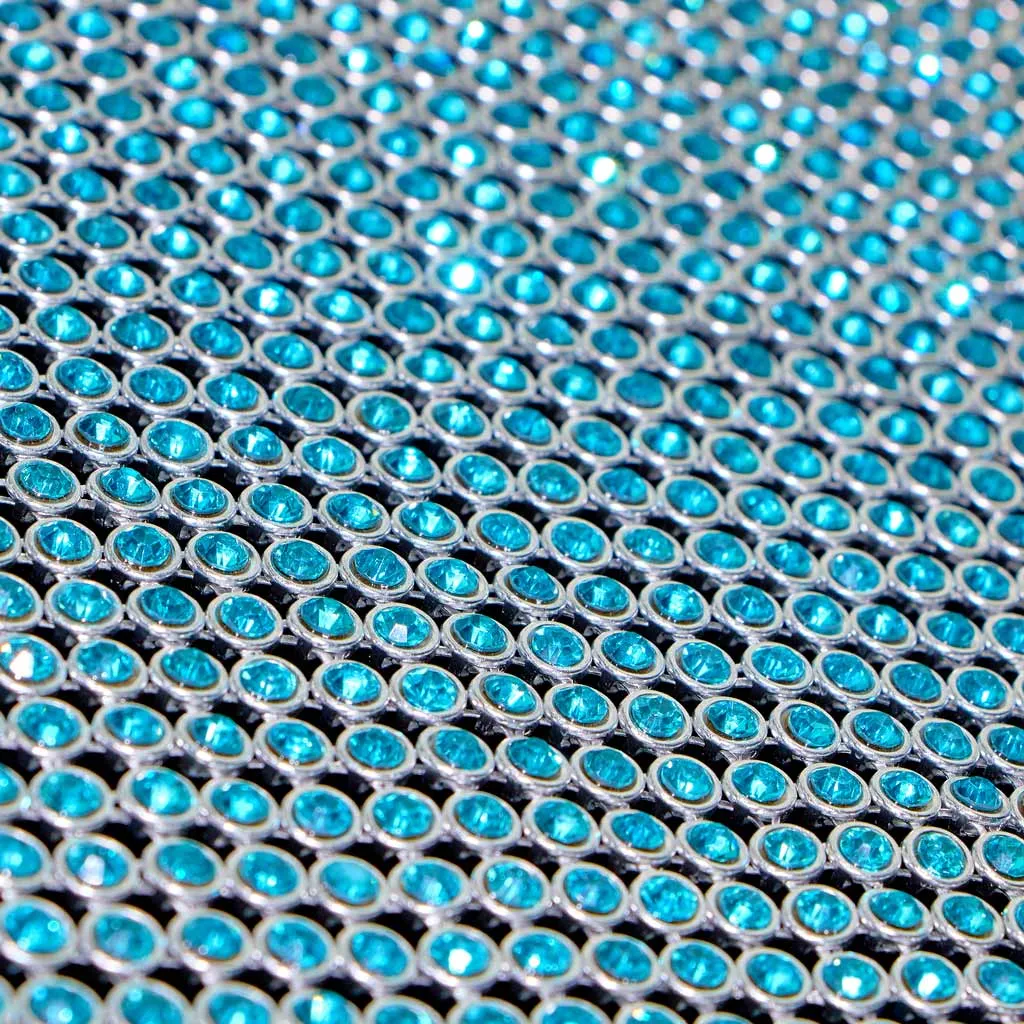 Rhinestone Aluminum Scale Mesh Fabric | Blue Moon Fabrics