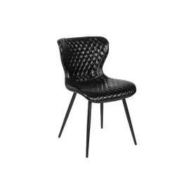 Riverway Black Vinyl Upholstered Chair Black Metal Legs