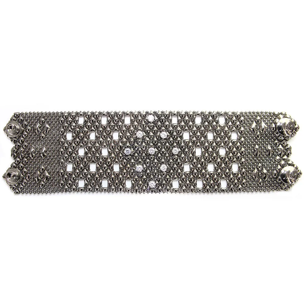 SG Liquid Metal RTB23-ZIR-BLK Black Chrome Bracelet by Sergio Gutierrez