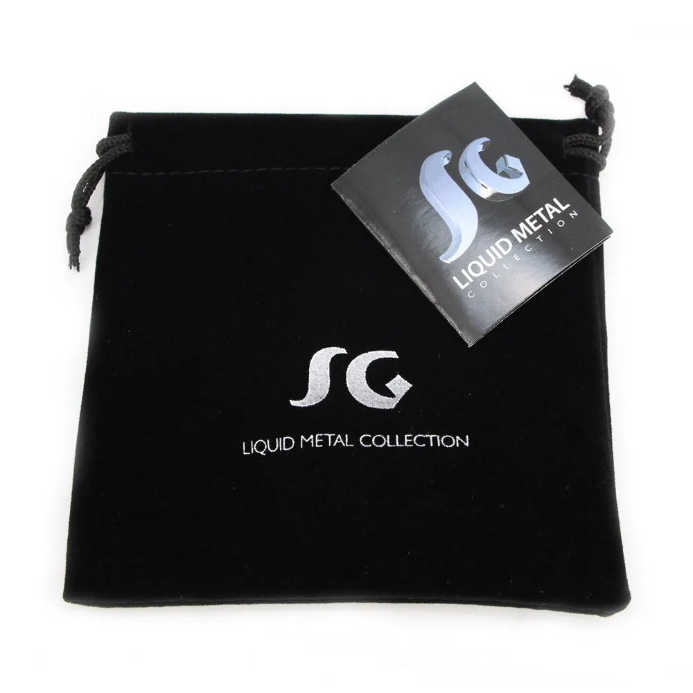 SG Liquid Metal RTB23-ZIR-BLK Black Chrome Bracelet by Sergio Gutierrez