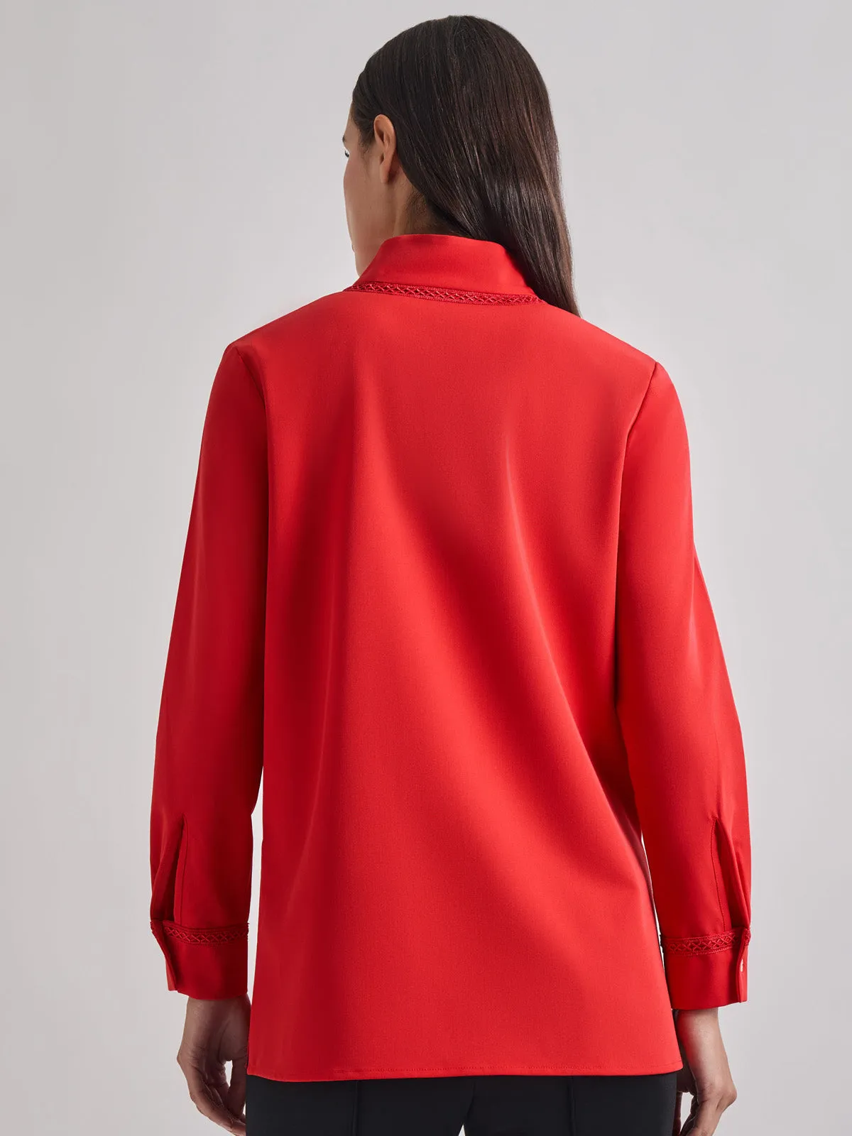 Soutache Detail Tonal Stretch Crepe Tunic