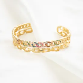 Twisted Tango Rainbow Cuff Bangle
