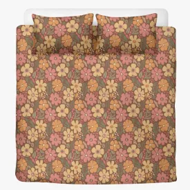 Vampire Art 3-Piece Retro Polyester Bedding Set - Sixties Boho Florals