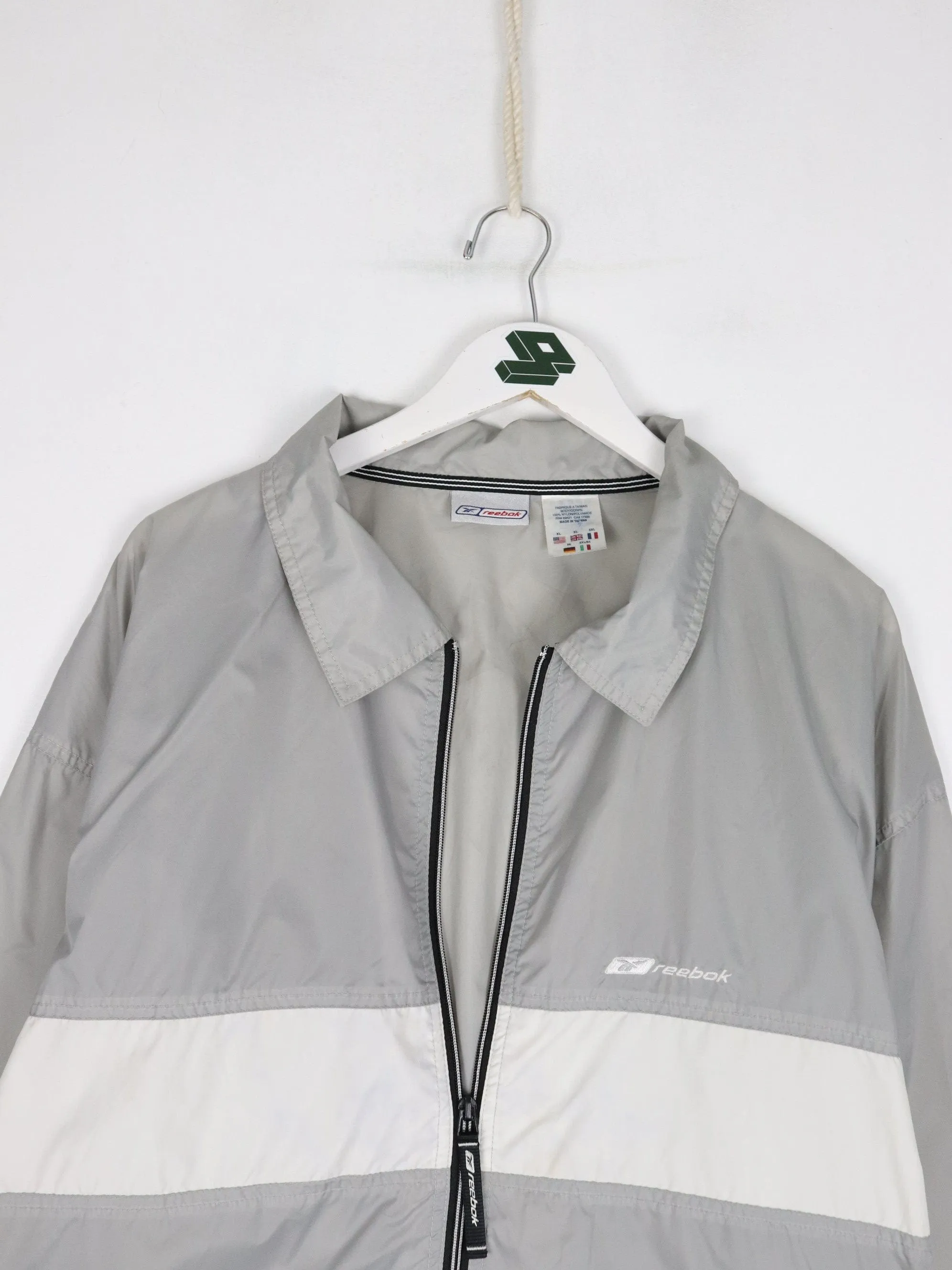 Vintage Reebok Windbreaker Mens XL Grey Jacket