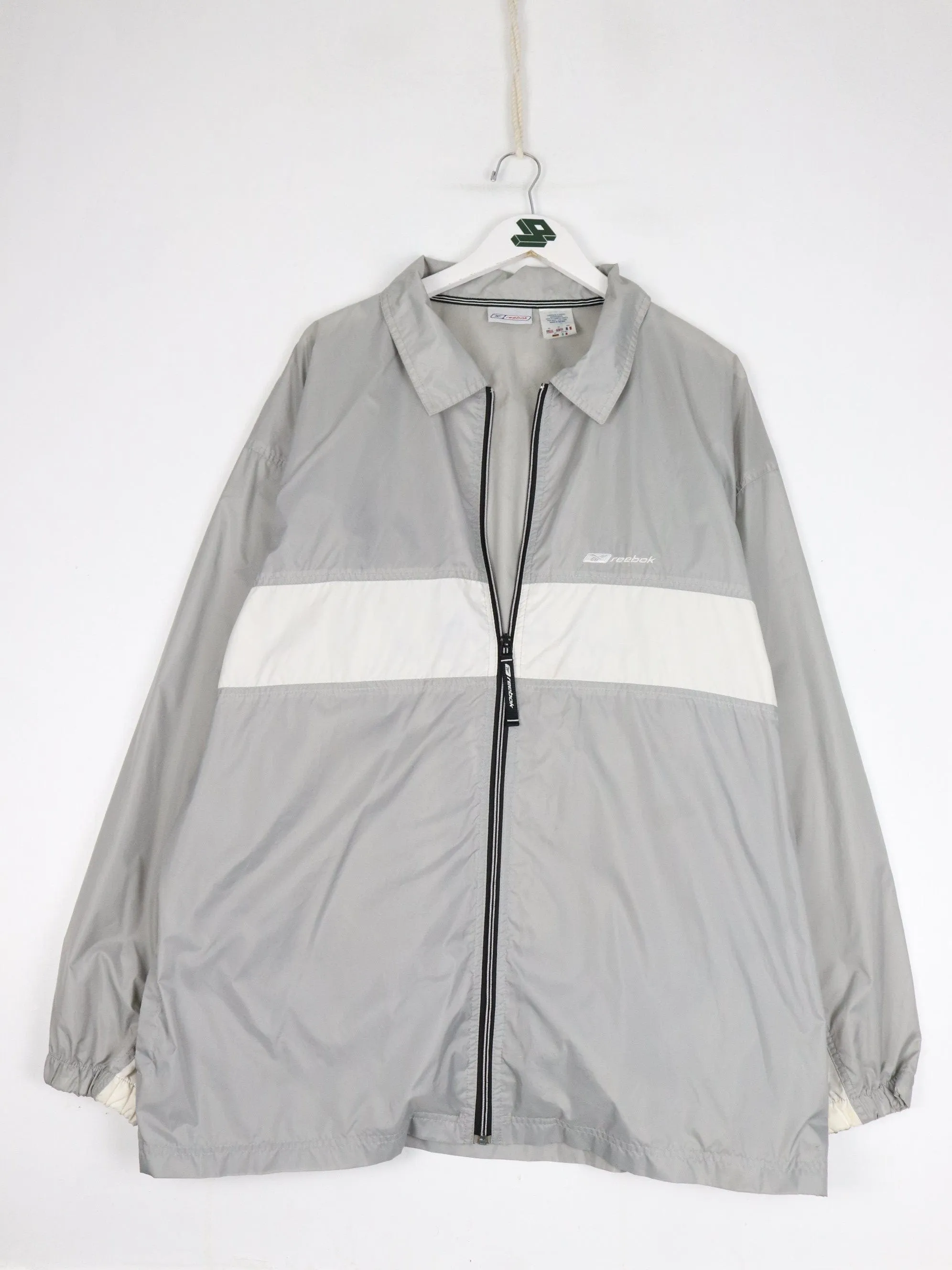 Vintage Reebok Windbreaker Mens XL Grey Jacket